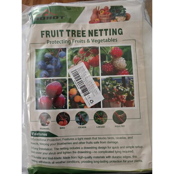 Amazon Other - 1 Fruit Tree Netting 3ftx 2.6ft Protecting Fruits And Vegetables Mesh Drawstring